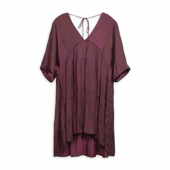 Free People Dresses & Skirts - Free People ‘Shiny Sun Up’ Tiered Plunge Dress